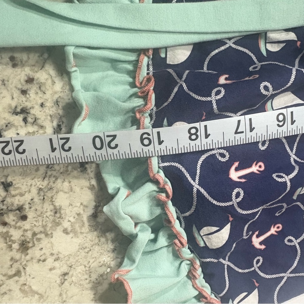 Serendipity Girls Nautical Empire Waist Dress XL (9–10) Anchors Sailboats - Picture 6 of 7